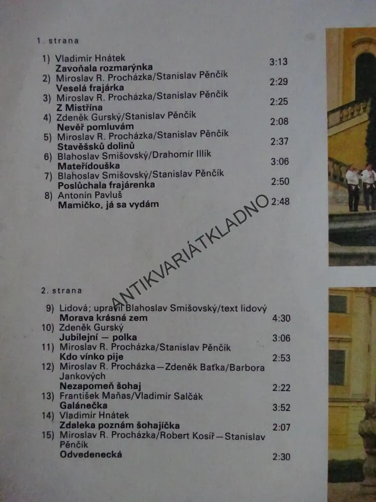 ZAVOŇALA ROZMARÝNKA, MISTŘÍŇANKA, LIDOVÉ PÍSNĚ, LP