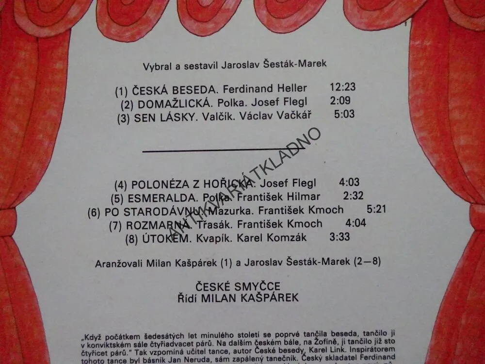 STAROČESKÝ BÁL, LIDOVÉ PÍSNĚ, LP