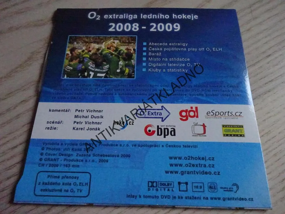 O2 EXTRALIGA LEDNÍHO HOKEJE 2008-2009, DVD SPORT