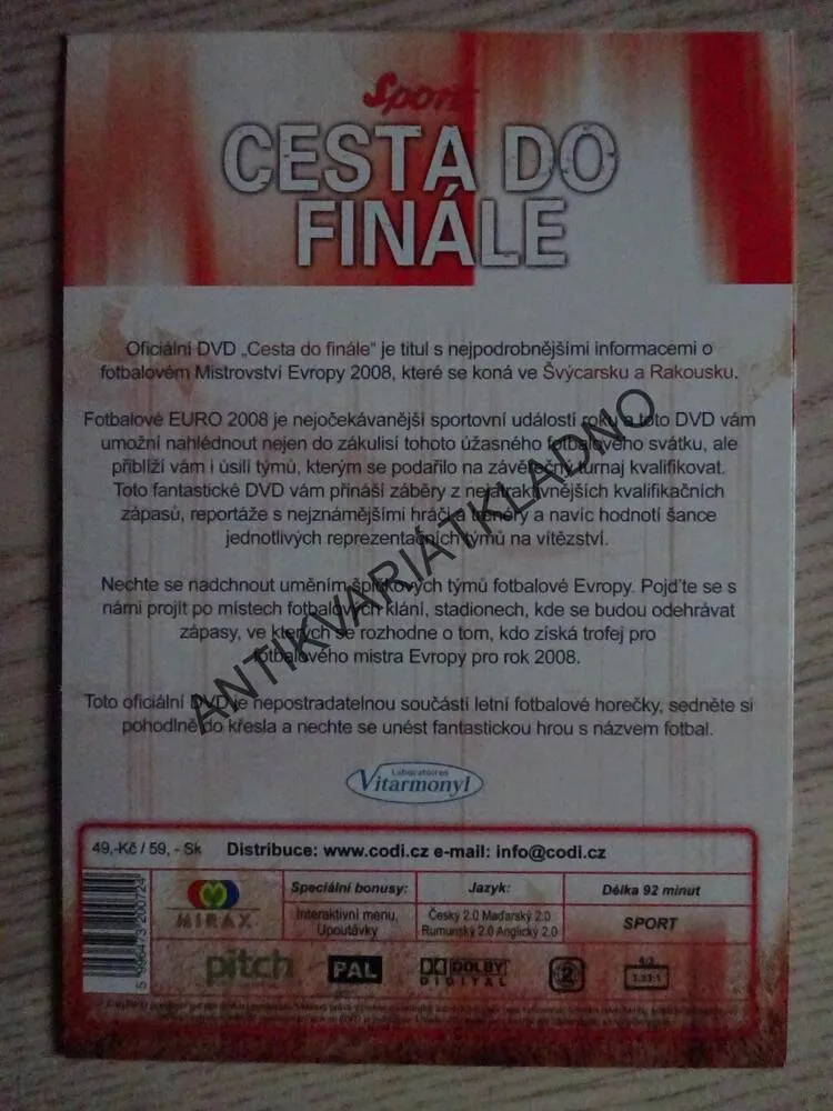CESTA DO FINÁLE, DVD SPORT