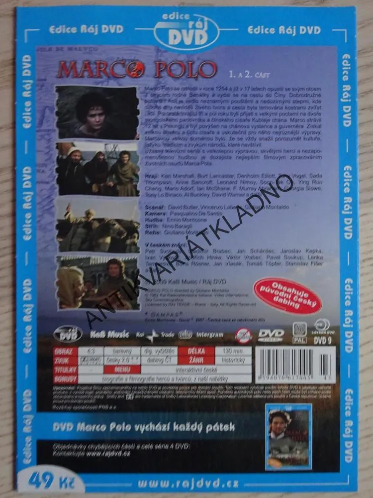 MARCO POLO, 1.-8. ČÁST, DVD FILM