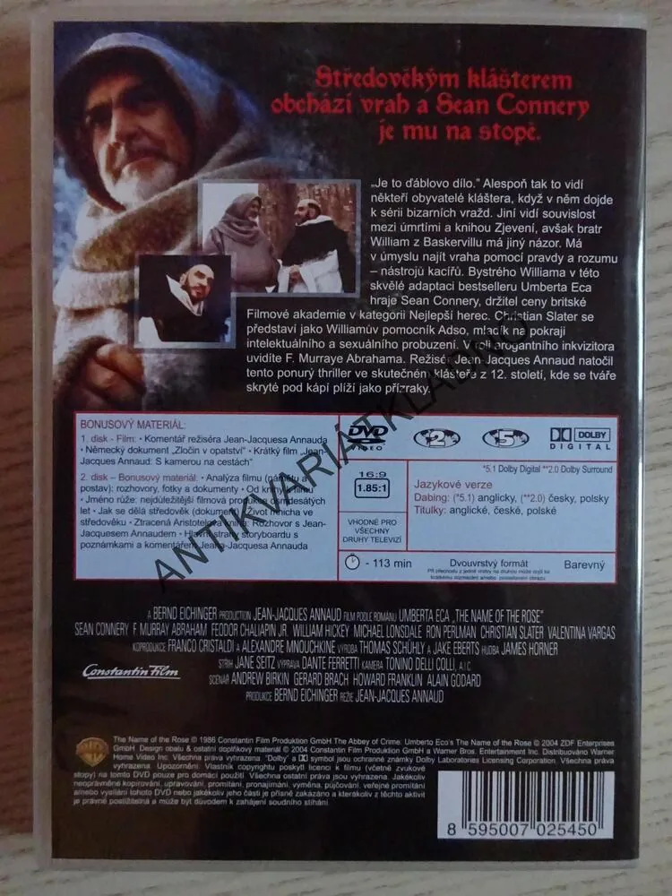 JMÉNO RŮŽE, DVD FILM