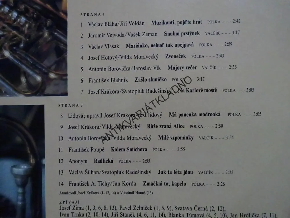 MUZIKANTI, POJĎTE HRÁT, DECHOVÁ HUDBA TULAČKA JOSEFA KRÁKORY, LIDOVÉ PÍSNĚ, LP