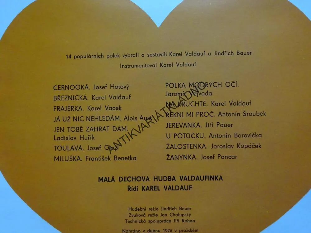 JEN TOBĚ ZAHRÁT DÁM, VALDAUFINKA, KAREL VALDAUF, LIDOVÉ PÍSNĚ, LP