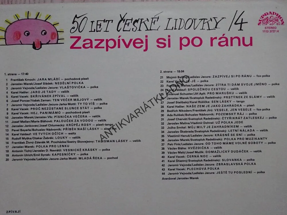 50 LET ČESKÉ REPUBLIKY 4, ZAZPÍVEJ SI PO RÁNU, LIDOVÉ PÍSNĚ, LP