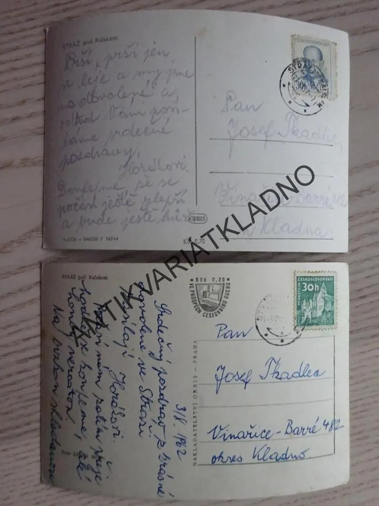 STRÁŽ POD RALSKEM, OKRES ČESKÁ LÍPA, 2 KUSY, 1962