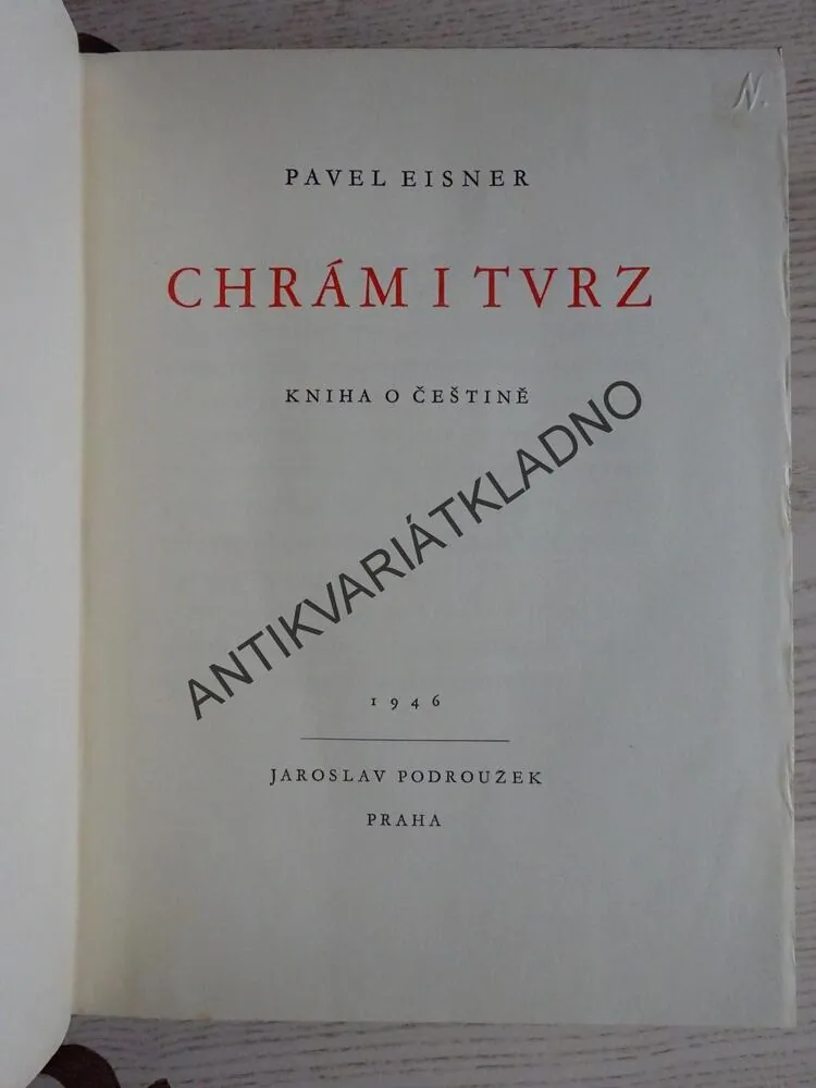 CHRÁM I TVRZ, PAVEL EISNER, **an