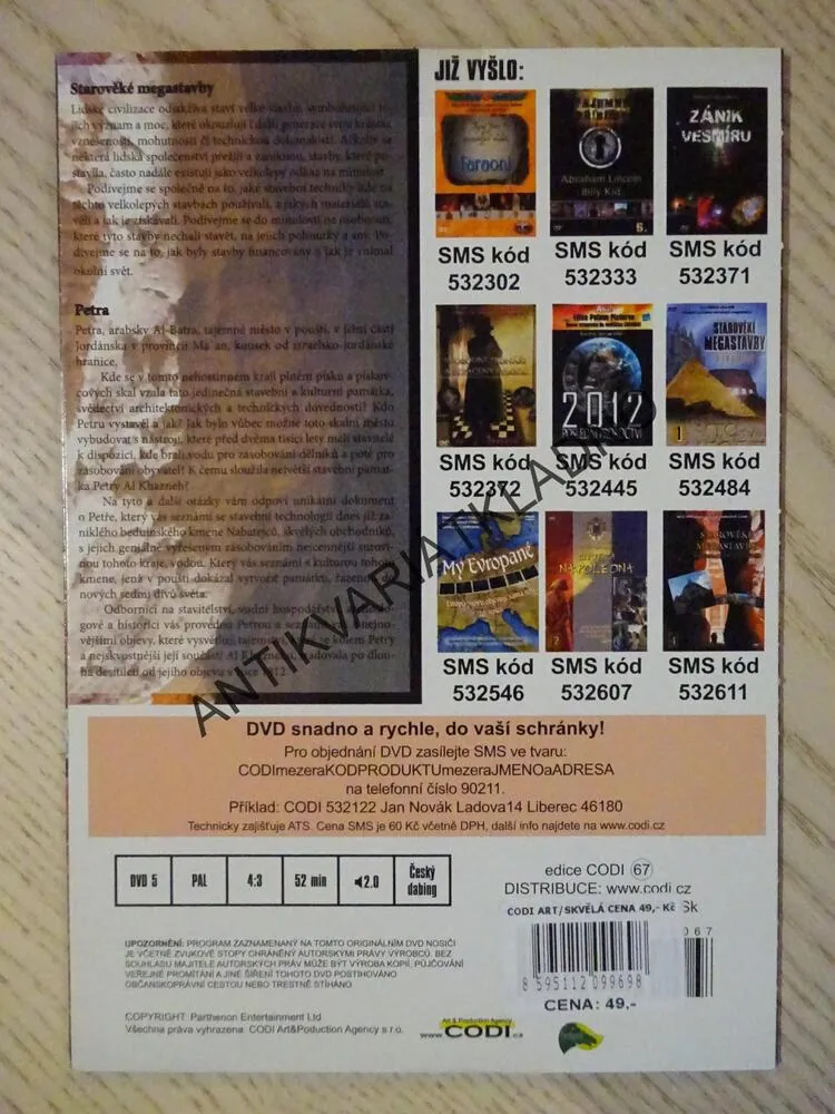 STAROVĚKÉ MEGASTAVBY, PETRA, DVD FILM DOKUMENT