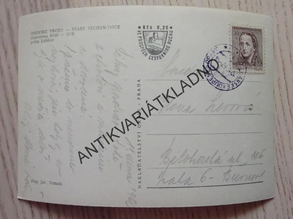 ODERSKÉ VRCHY, STARÉ TĚCHANOVICE, ZOTAVOVNA ROH, POŠTA LUBLICE, OKRES OPAVA, 1962