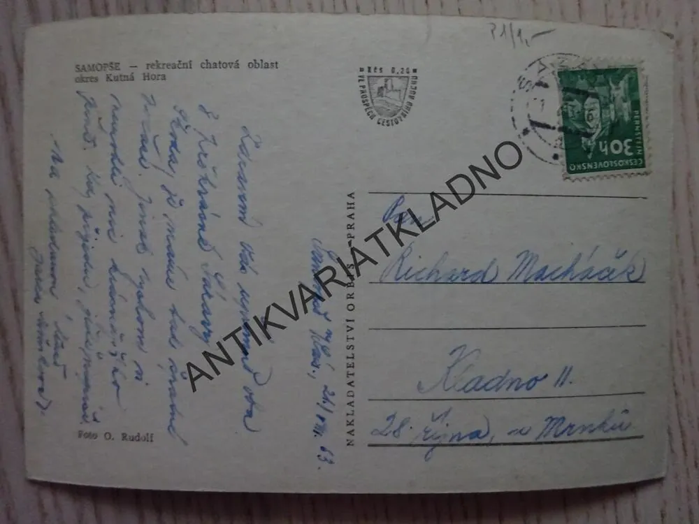SAMOPŠE, REKREAČNÍ CHATOVÁ OBLAST, OKRES KUTNÁ HORA, 1963