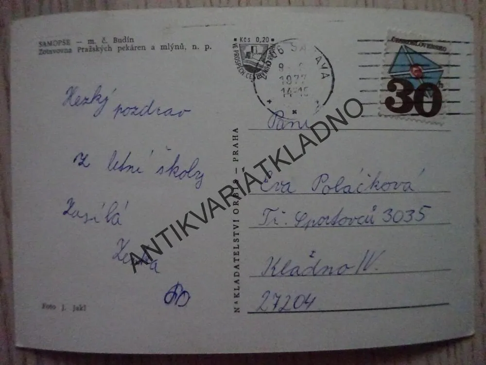 SAMOPŠE, ZOTAVOVNA PRAŽSKÝCH PEKÁREN A MLÝNŮ, OKRES KUTNÁ HORA, 1977