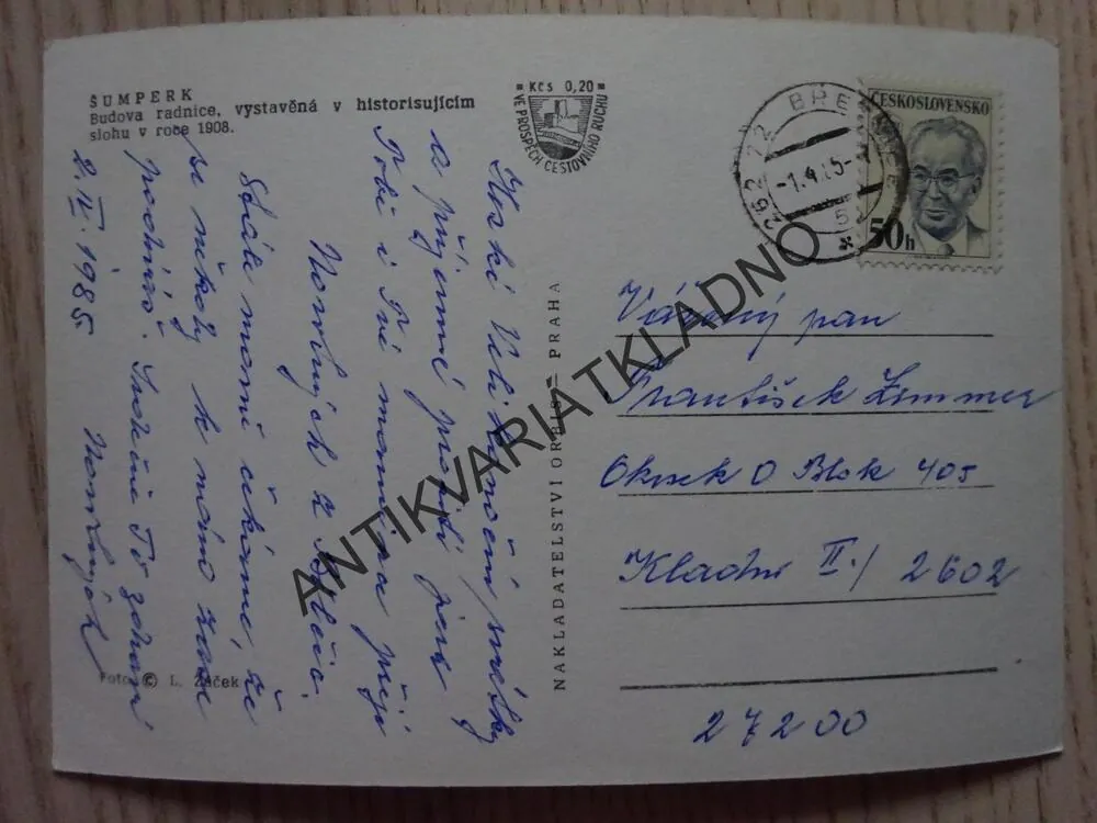 ŠUMPERK, BUDOVA RADNICE, 1965