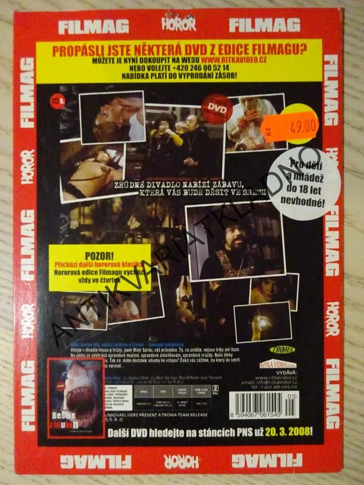 DIVADLO HRŮZY, DVD FILM HOROR