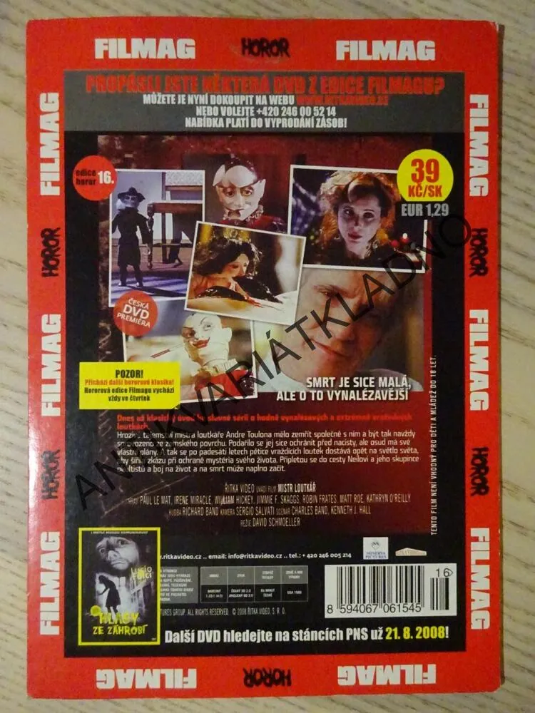MISTR LOUTKÁŘ, DVD FILM HOROR