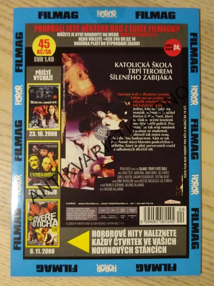 SOLANGE: TEROR V DÍVČÍ ŠKOLE, DVD FILM HOROR