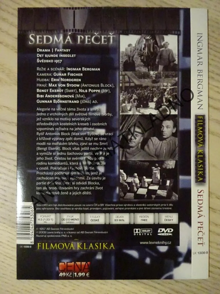 SEDMÁ PEČEŤ, INGMAR BERGMAN, DVD FILM