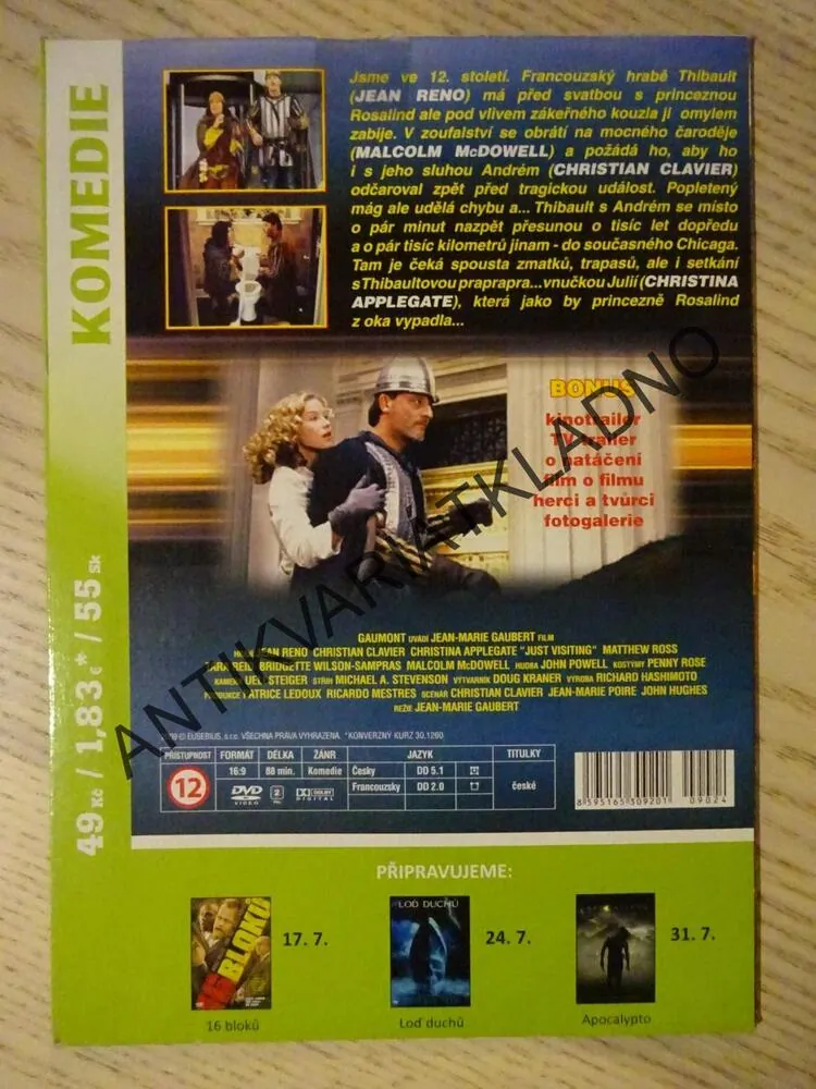 NÁVŠTĚVNÍCI CESTA DO AMERIKY, DVD FILM