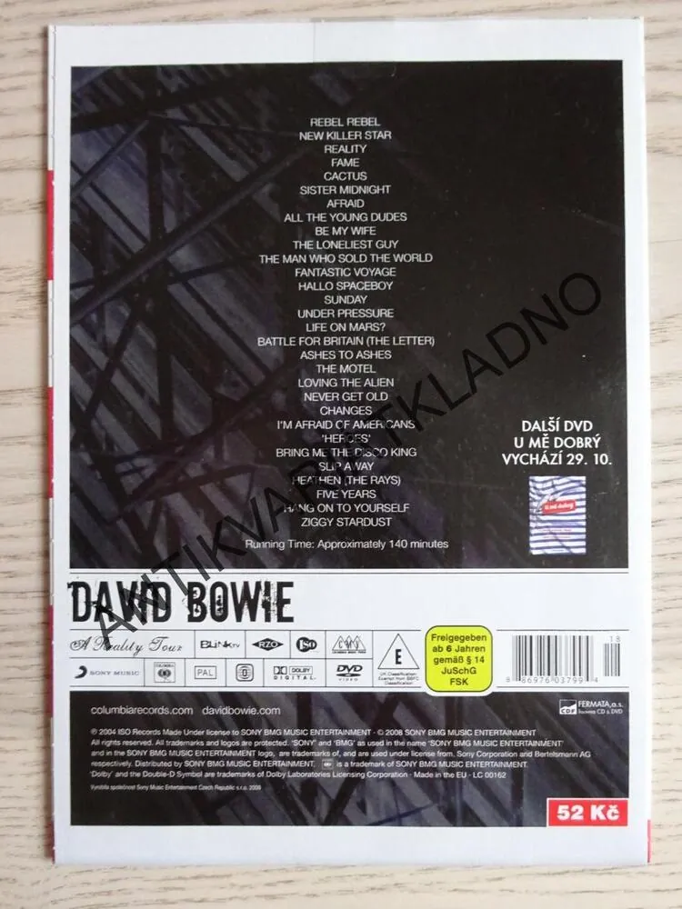 DAVID BOWIE, DVD HUDBA