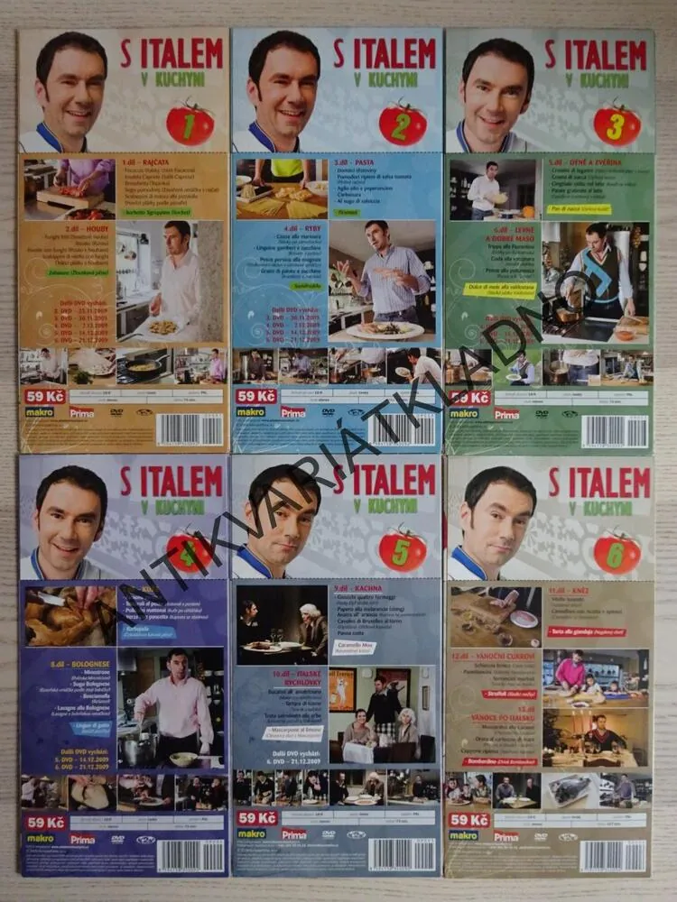 S ITALEM V KUCHYNI 1-6, EMANUELE RIDI, 6X DVD FILM