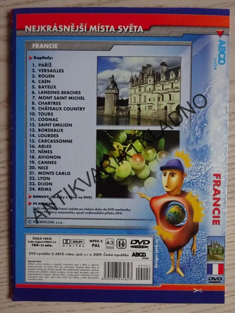 FRANCIE, NEJKRÁSNĚJŠÍ MÍSTA SVĚTA,I, DVD FILM DOKUMENT