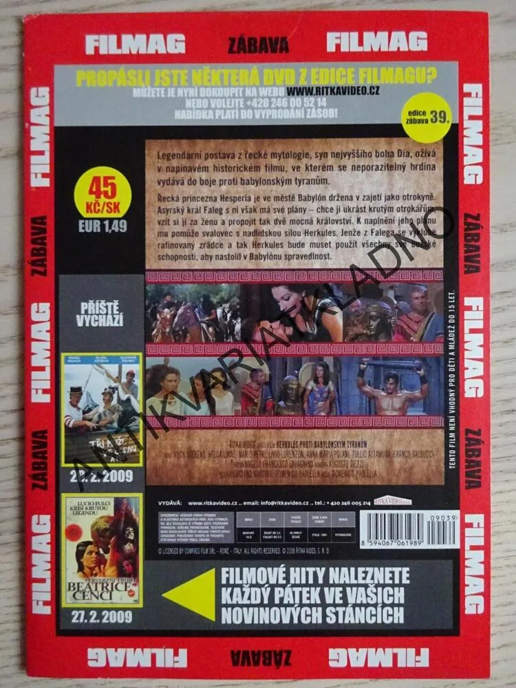 HERKULES PROTI BABYLONSKÝM TYRANŮM, DVD FILM