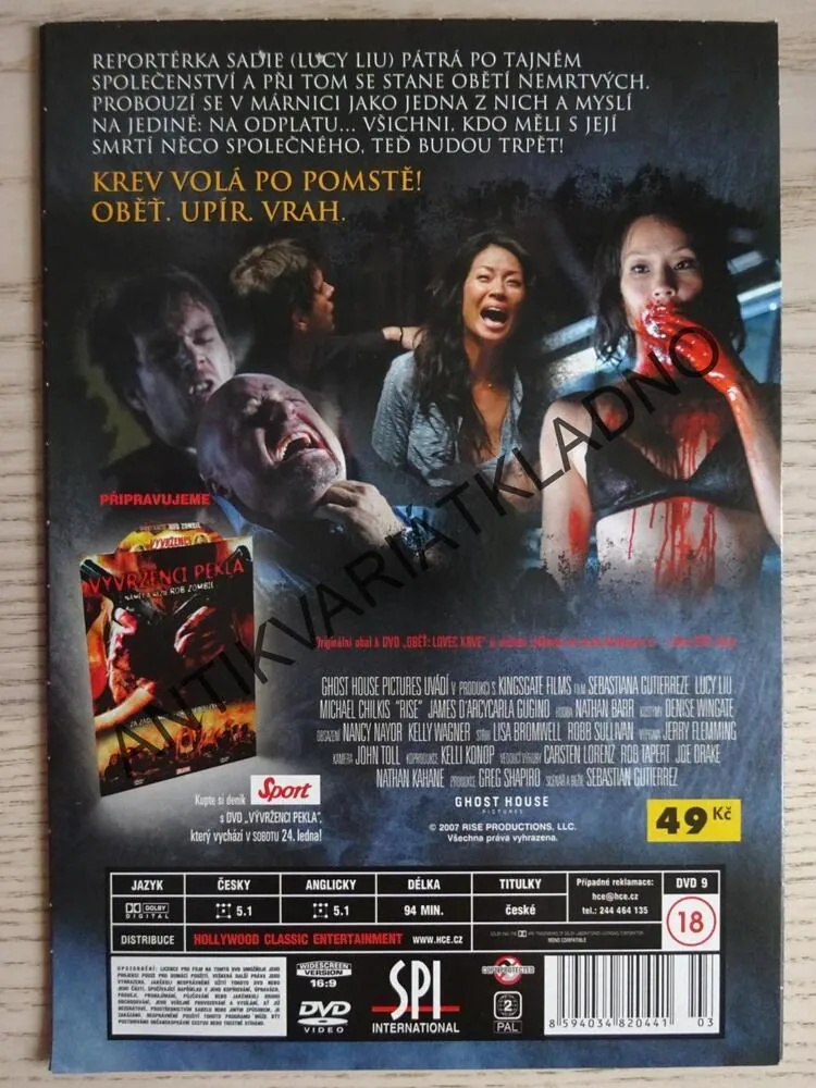 OBĚŤ,LOVEC KRVE,  LUCY LIU, DVD FILM 