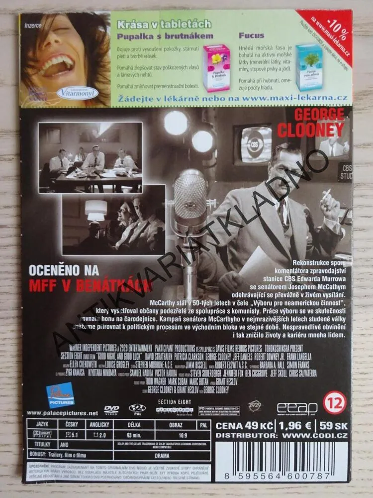 DOBROU NOC A HODNĚ ŠTĚSTÍ, DVD FILM