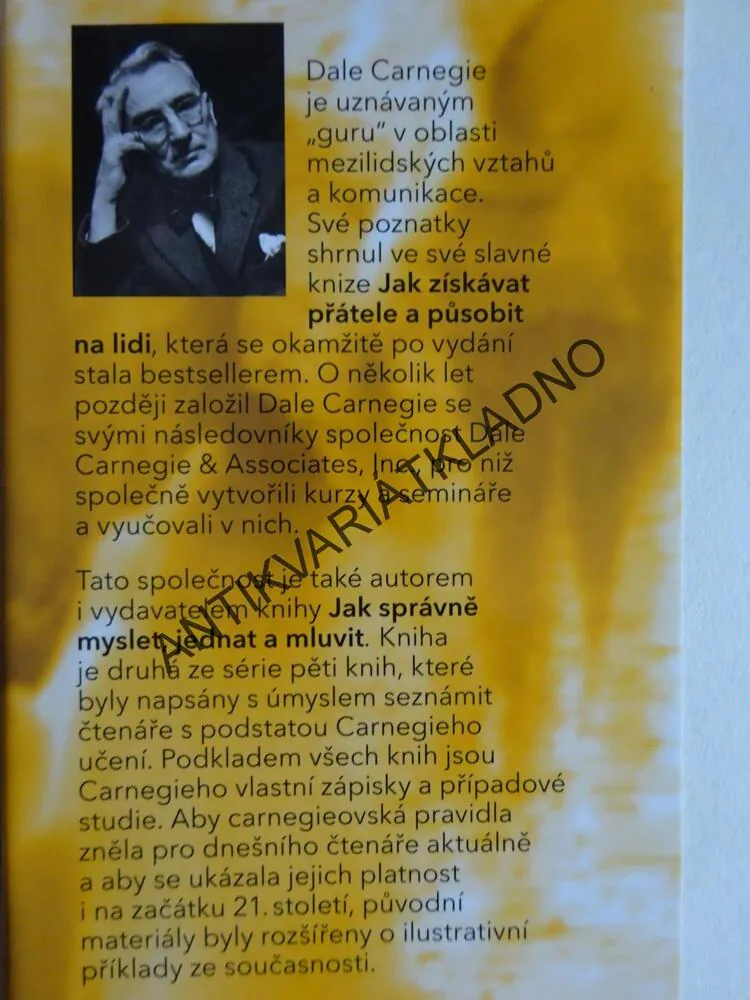 JAK SPRÁVNĚ MYSLET, JEDNAT A MLUVIT, DALE CARNEGIE, **an