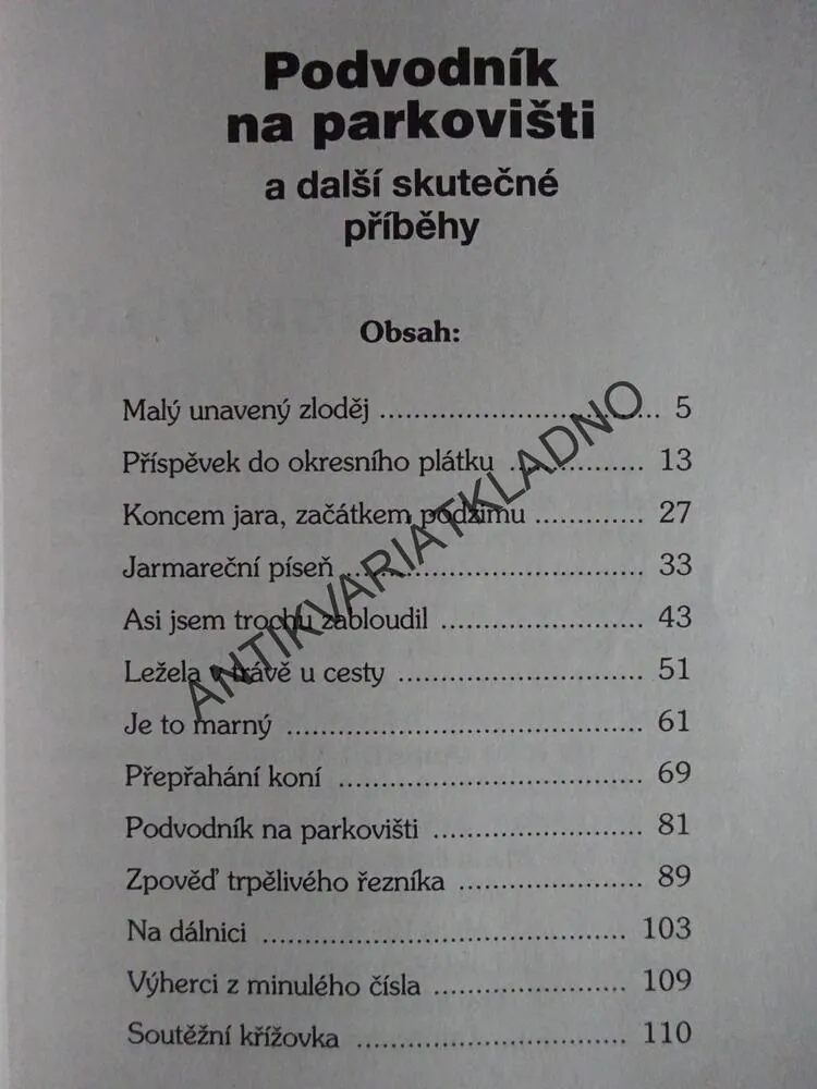 PODVODNÍK NA PARKOVIŠTI A DALŠÍ SKUTEČNÉ PŘÍBĚHY, **an