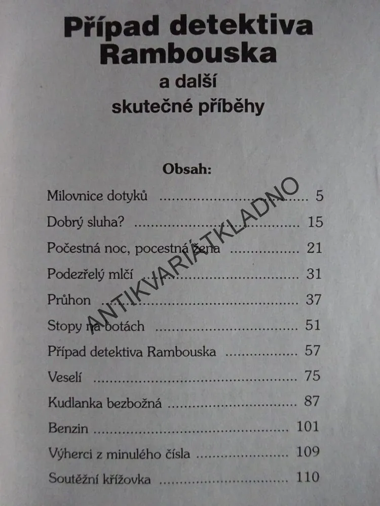 PŘÍPAD DETEKTIVA RAMBOUSKA A DALŠÍ SKUTEČNÉ PŘÍBĚHY, **an