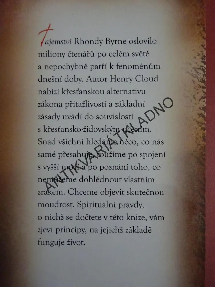 TAJEMSTVÍ BOŽÍCH VĚCÍ, HENRY CLOUD, **an