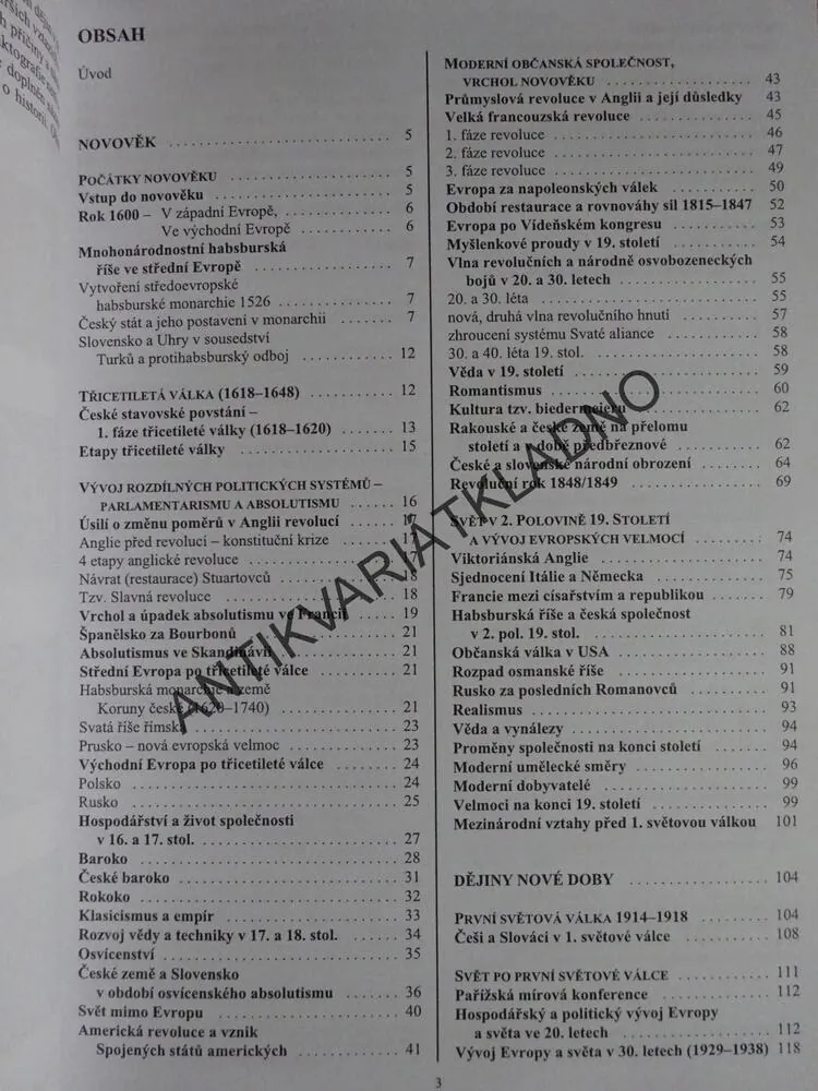 DĚJEPIS 2. V KOSTCE PRO STŘEDNÍ ŠKOLY, SOCHROVÁ