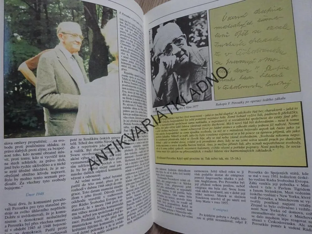 FERDINAND PEROUTKA - MUŽ PŘÍTOMNOSTI, MILAN OTÁHAL, SLOVO K HISTORII
