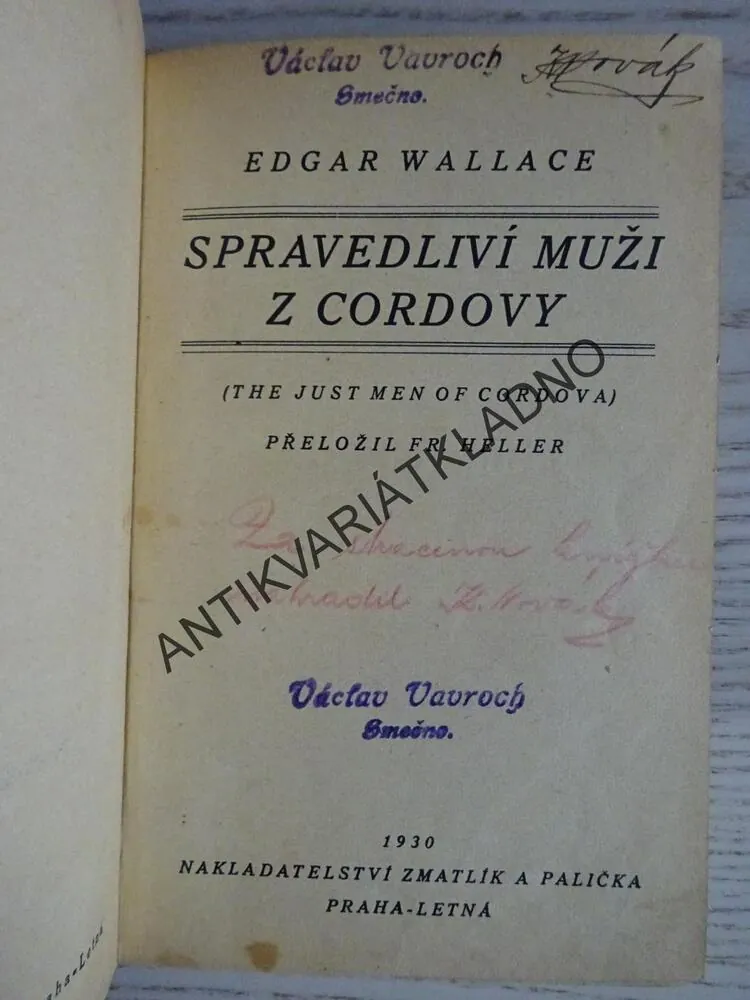 SPRAVEDLIVÍ MUŽI Z CORDOVY, EDGAR WALLACE, **an