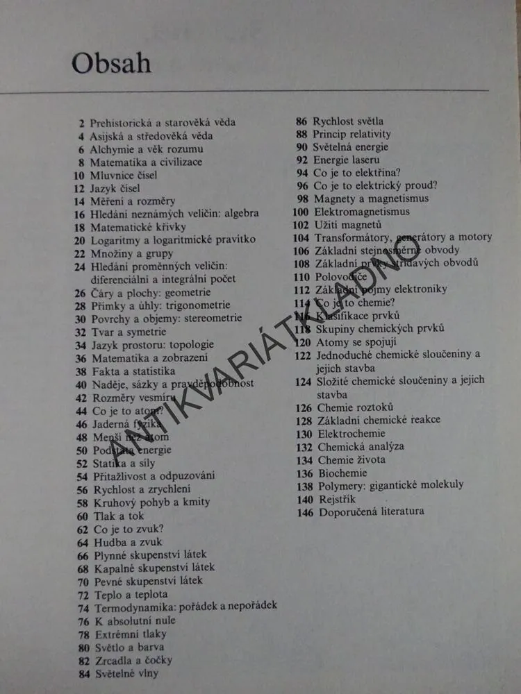 SVĚT ČÍSEL, ATOMŮ A MOLEKUL, **an