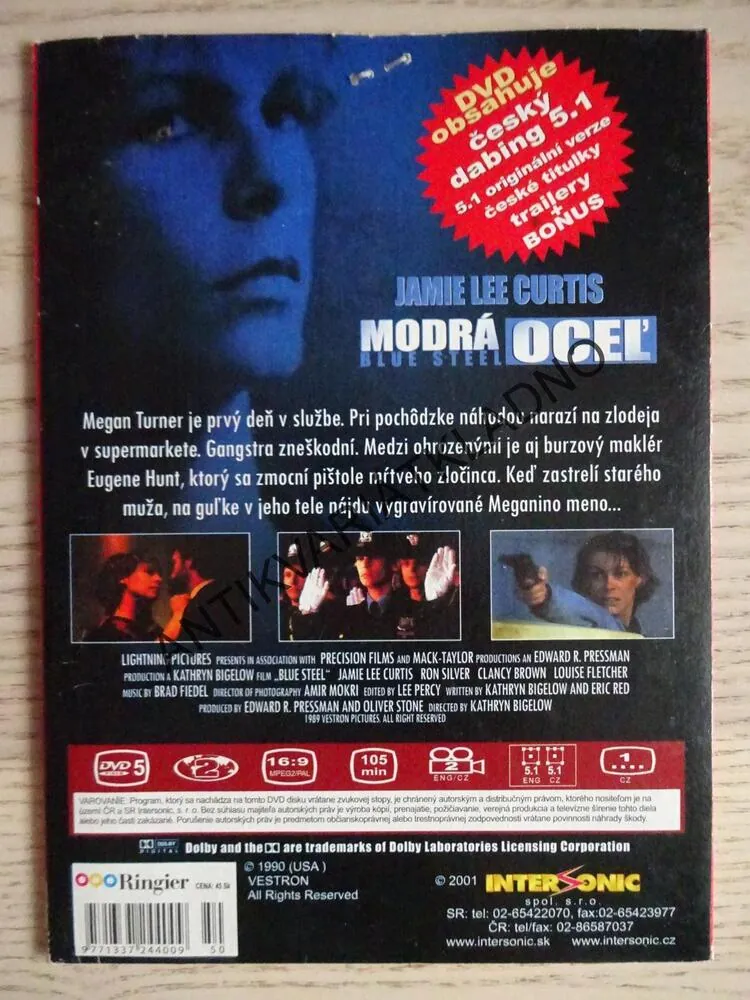 MODRÁ OCEĹ, BLUE STEEL, DVD FILM