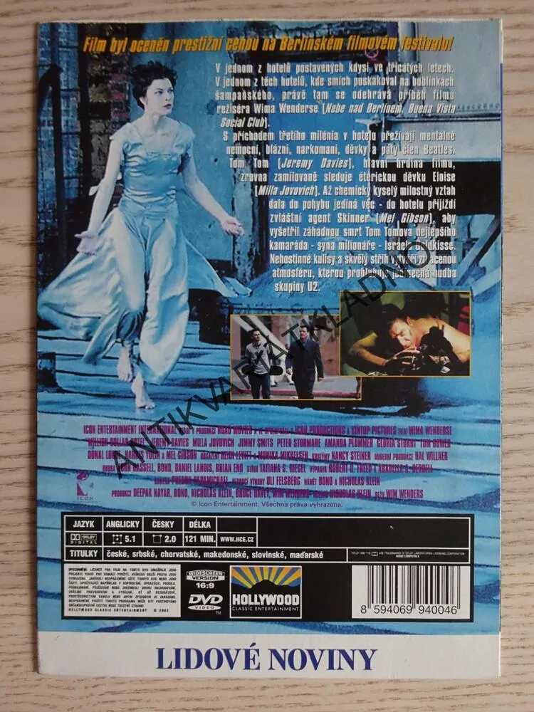 THE MILLION DOLLAR HOTEL, ČESKY, DVD FILM