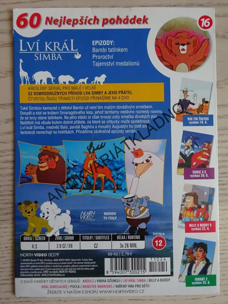 LVÍ KRÁL - SIMBA, DVD FILM