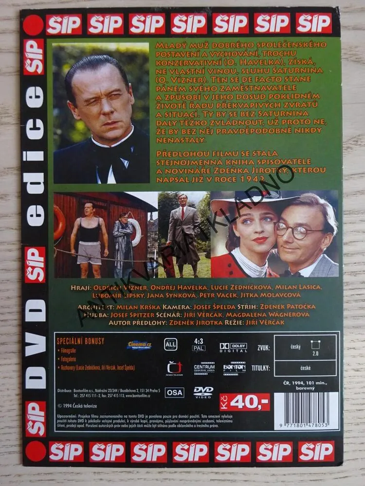 SATURNIN, DVD FILM ČR