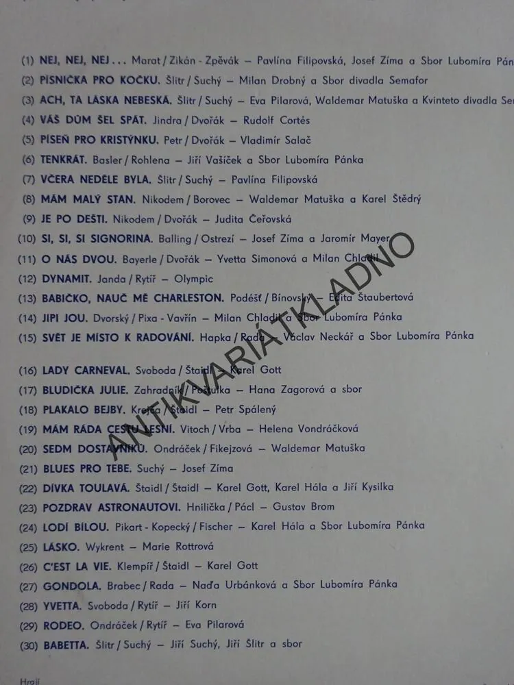 50 LET SUPRAPHONU, KORN, GOTT, ŠLITR, SPÁLENÝ, ZÍMA, HÁLA, AJ.LP
