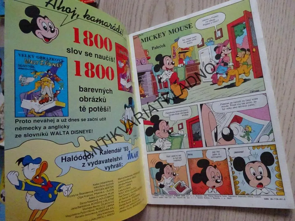 MICKEY MOUSE, KOMIKS, DISNEY, 1/1993