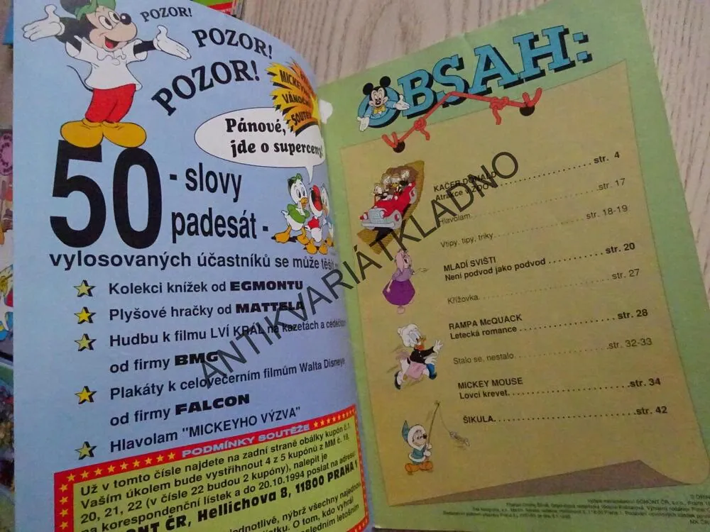 MICKEY MOUSE, KOMIKS, DISNEY, 19/1994