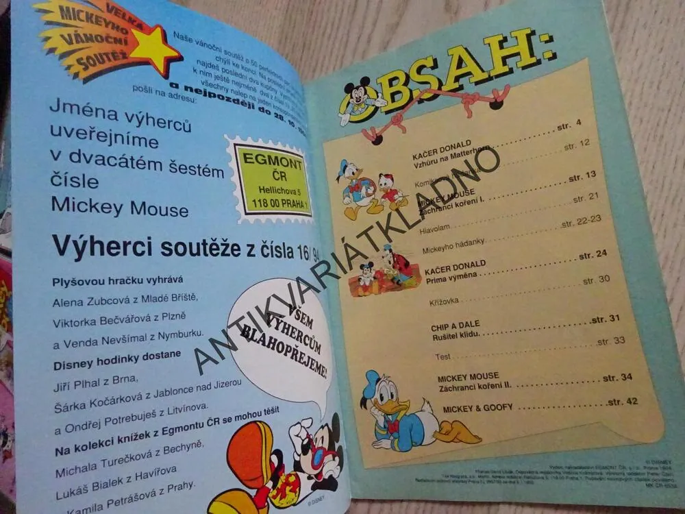 MICKEY MOUSE, KOMIKS, DISNEY, 22/1994