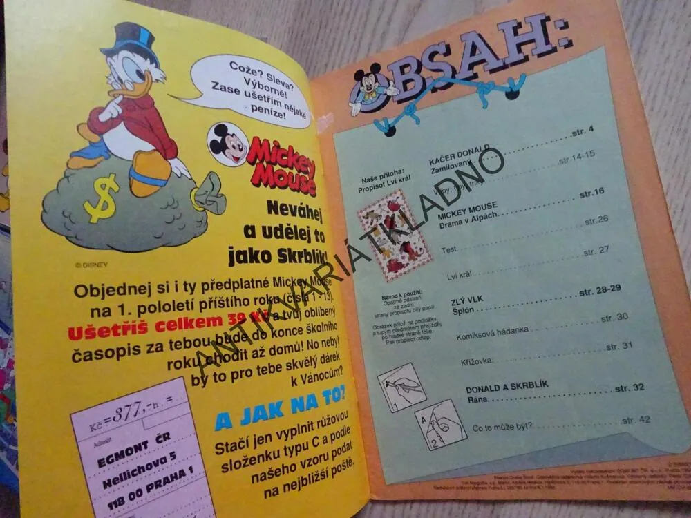 MICKEY MOUSE, KOMIKS, DISNEY, 25/1994