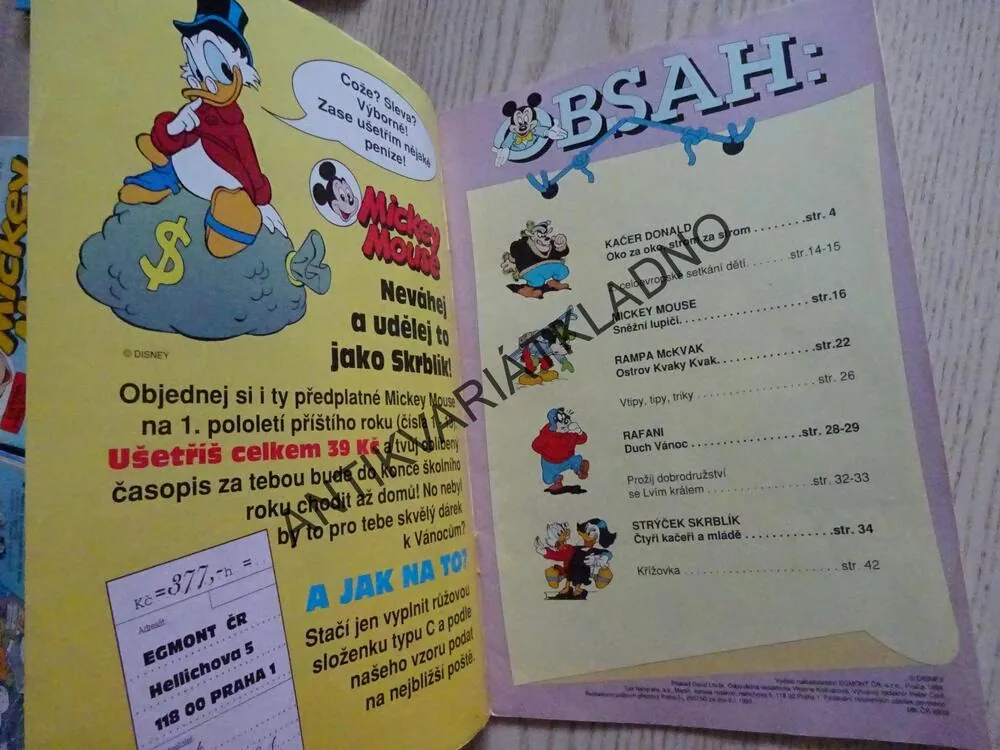 MICKEY MOUSE, KOMIKS, DISNEY, 26/1994