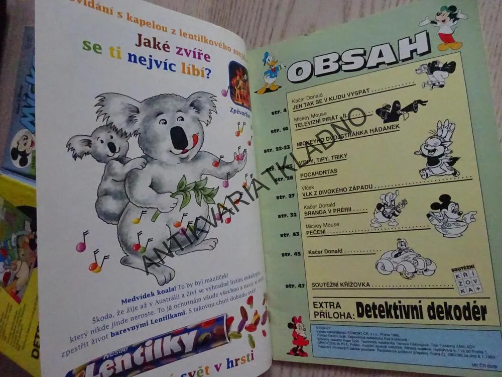 MICKEY MOUSE, KOMIKS, DISNEY, 21/1995, stav a 1 !! včetně přílohy