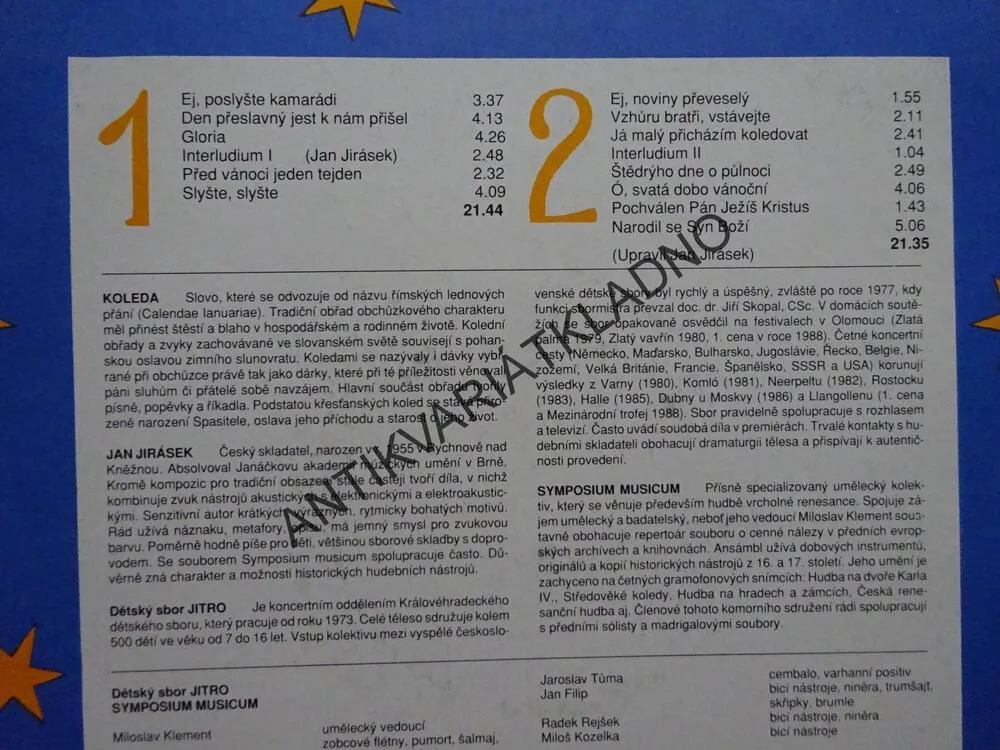 NARODIL SE SYN BOŽÍ, ČESKÉ VÁNOČNÍ KOLEDY, LP