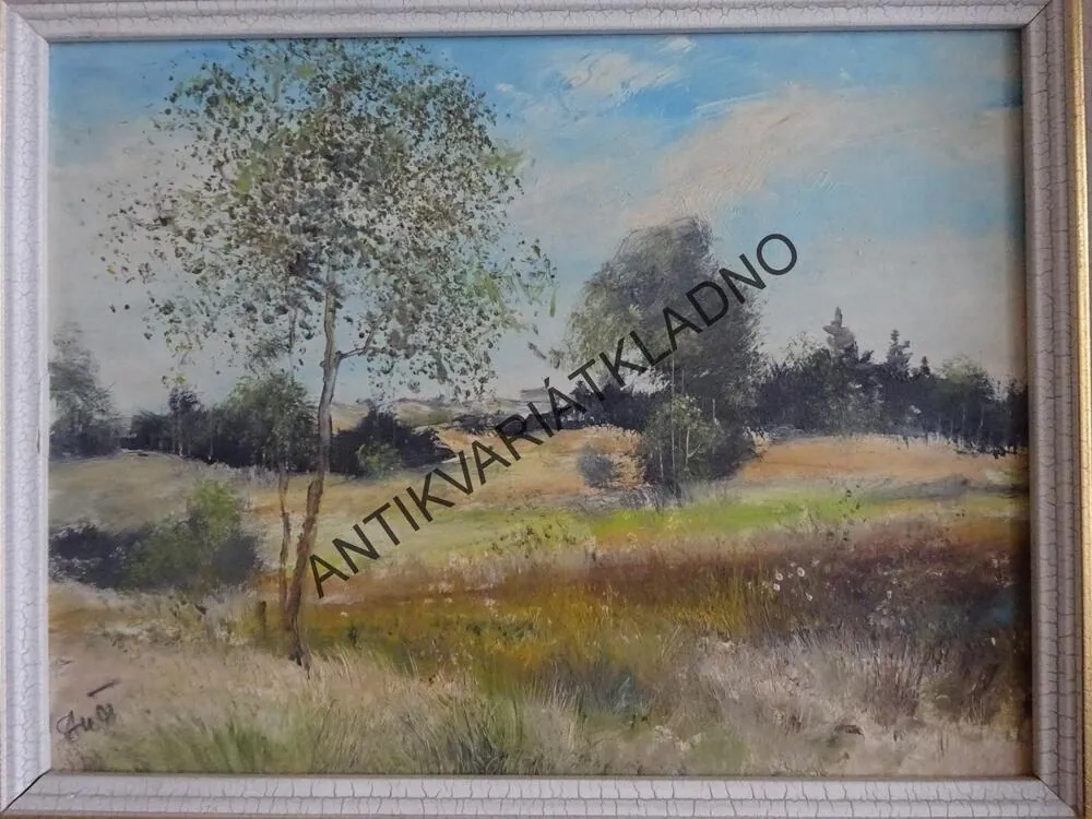 OBRAZ - ORIGINÁL AKVAREL X AKRYL-?,-, KRAJINA, LOUKA, STROMY, 1991