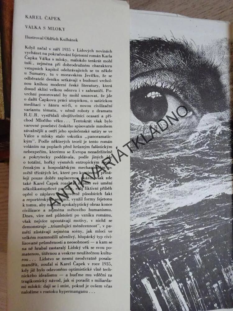 VÁLKA S MLOKY, KAREL ČAPEK, **an