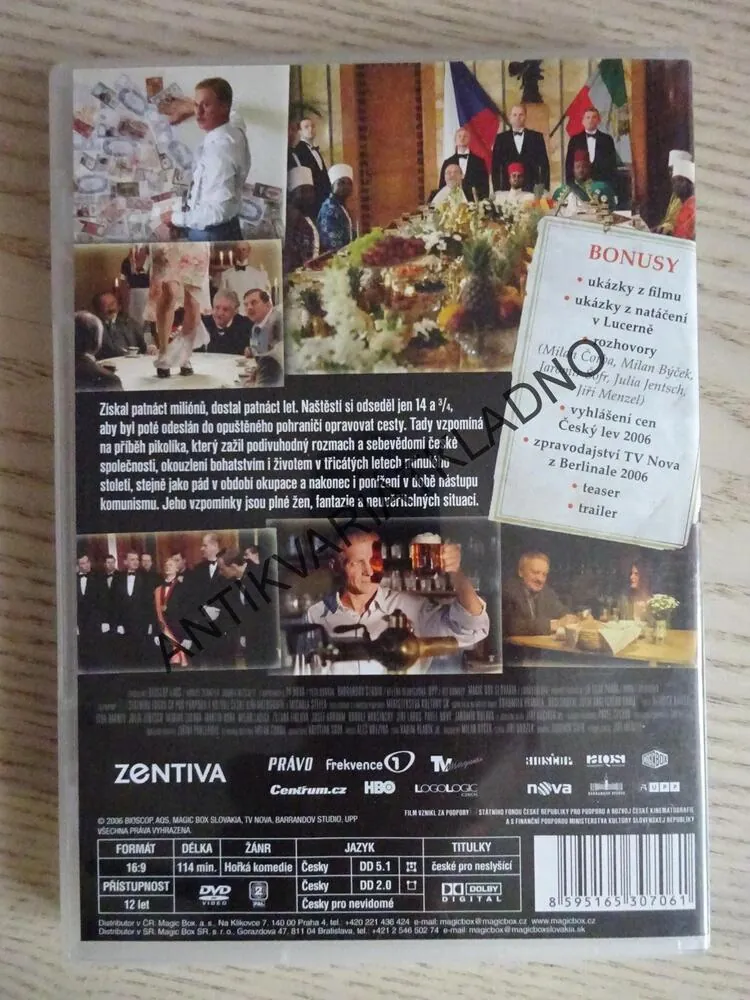 OBSLUHOVAL JSEM ANGLICKÉHO KRÁLE, DVD FILM ČR